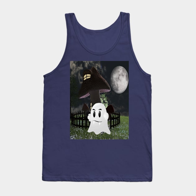 Halloween fanged ghost Tank Top by Welshsparkle